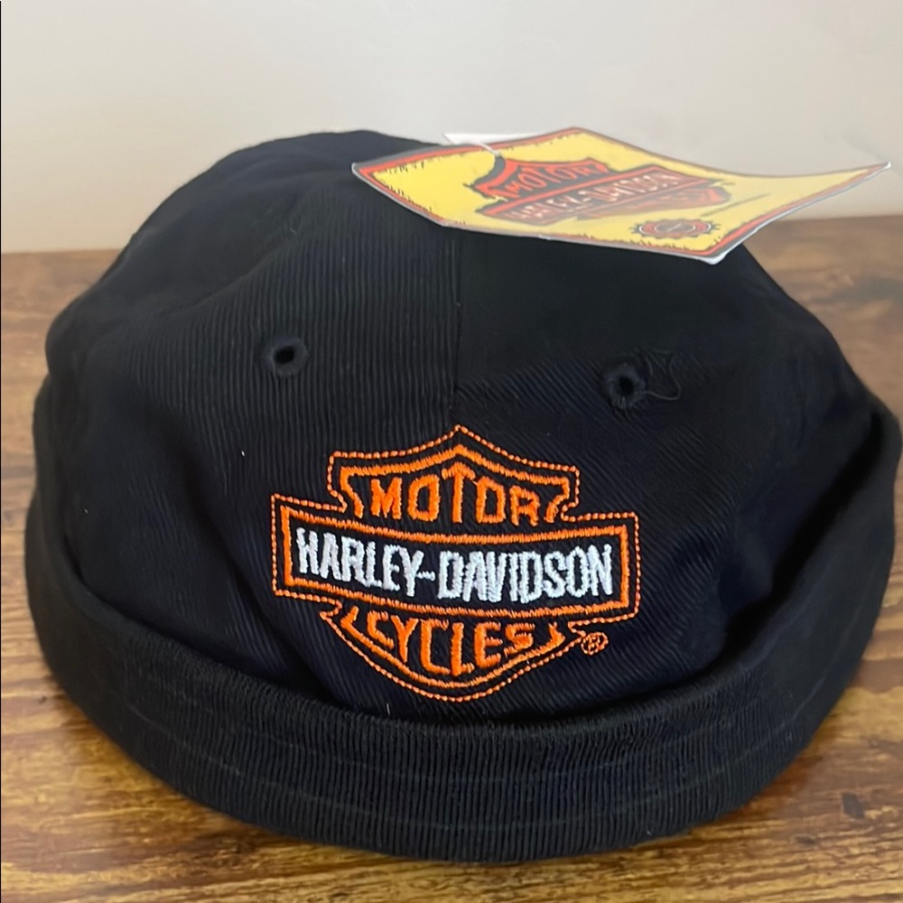 Harley-Davidson Black and Orange Logo Bucket Hat